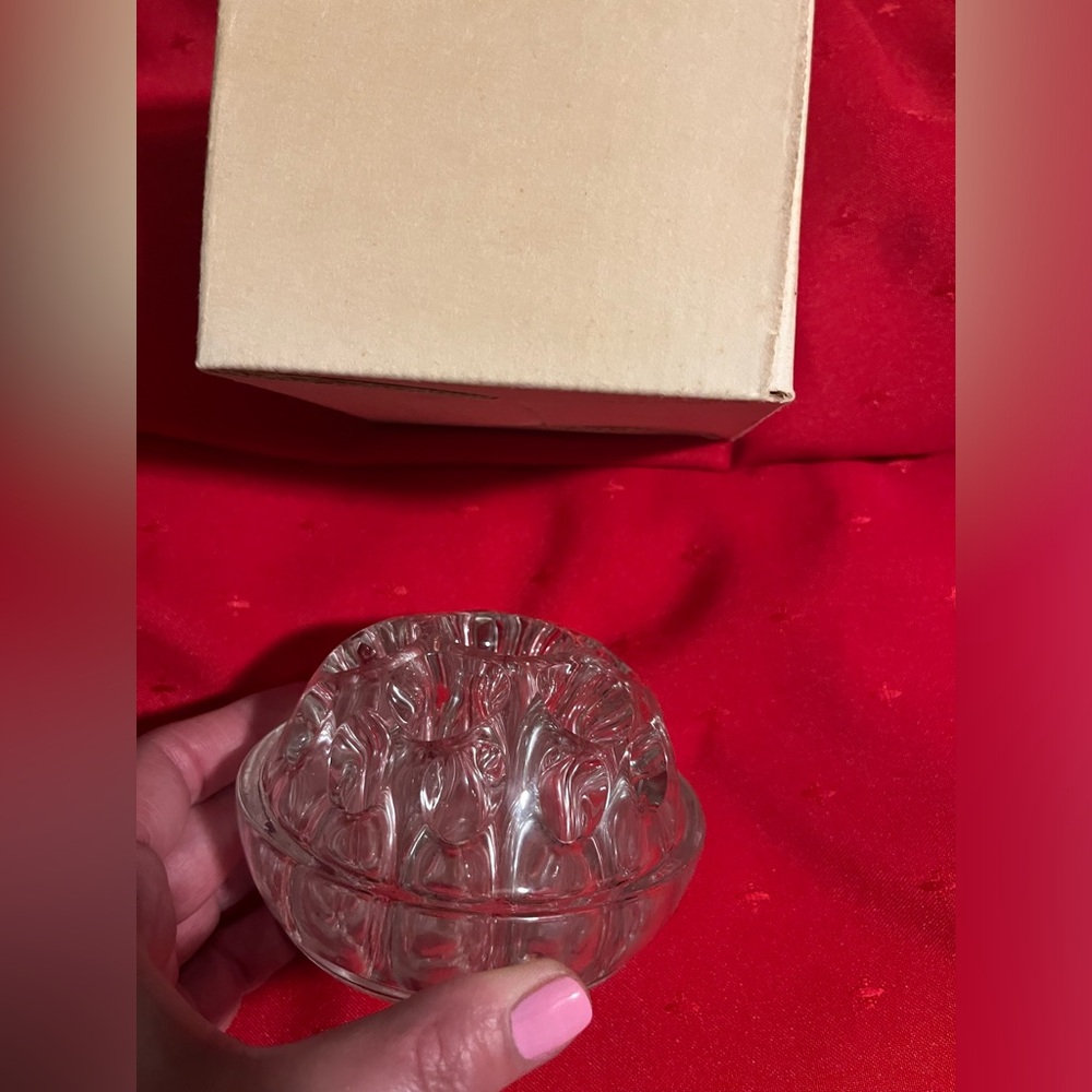 Vintage Glass Frog Flower Bud Holder